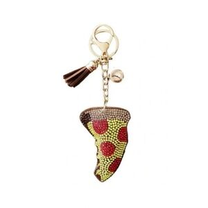 Bling Pizza Rhinestone Puffy Purse Charm/Keyring